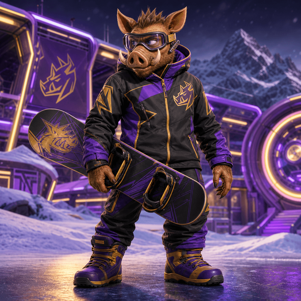 Gravity Goons #0038, PROCRASTIGONIA Boar Snowboarding athlete